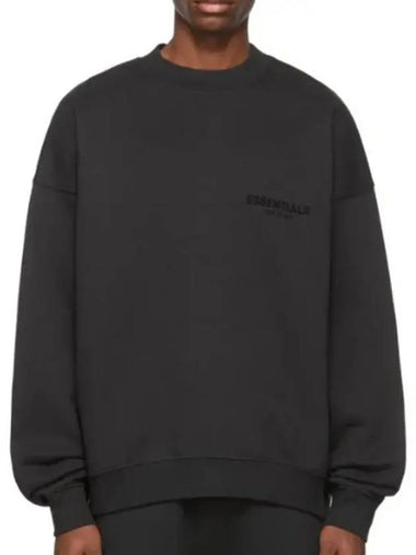 Essential Cotton Blend Fleece Logo Patch Bag Collar Crew Neck Sweatshirt - FEAR OF GOD ESSENTIALS - BALAAN 1