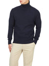 Heart Logo Cashmere Turtleneck Navy - AMI - BALAAN 6