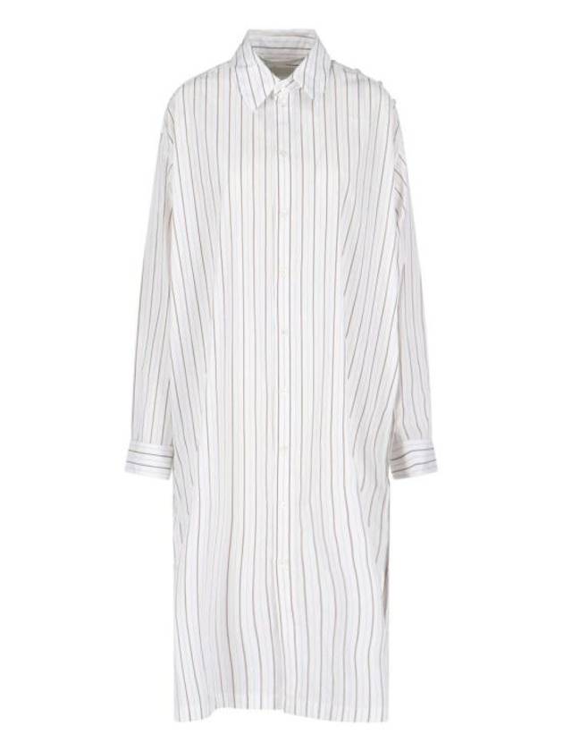 Women's Stripe Shirt Long Dress White - LEMAIRE - BALAAN 2