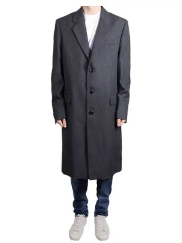 Men's Virgin Wool Single Coat Dark Grey - AMI - BALAAN 2