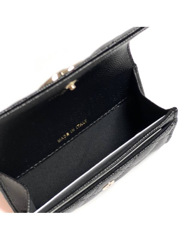 CC Logo Leather Card Wallet Black - CHANEL - BALAAN 6