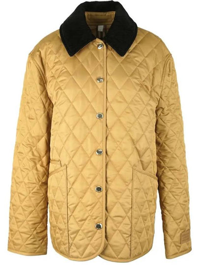 Corduroy Collar Diamond Quilted Jacket Brown - BURBERRY - BALAAN 2