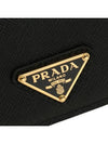 Women's Triangle Logo Saffiano Compact Half Wallet Black - PRADA - BALAAN 6