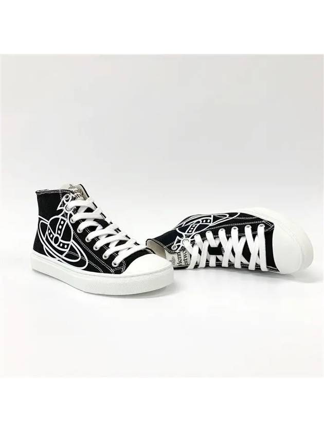 Logo Canvas High-Top Sneakers Black - VIVIENNE WESTWOOD - BALAAN 3