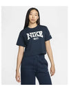 Sportswear Loose Short Sleeve Crop T Shirt W Armory Navy FZ2856 478 - NIKE - BALAAN 1