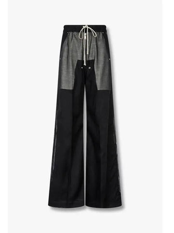 MEN Cotton Organdy Wide Pants Black - RICK OWENS - BALAAN 1