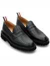 Women's Pebble Grain Leather Penny Loafers Black - THOM BROWNE - BALAAN 2