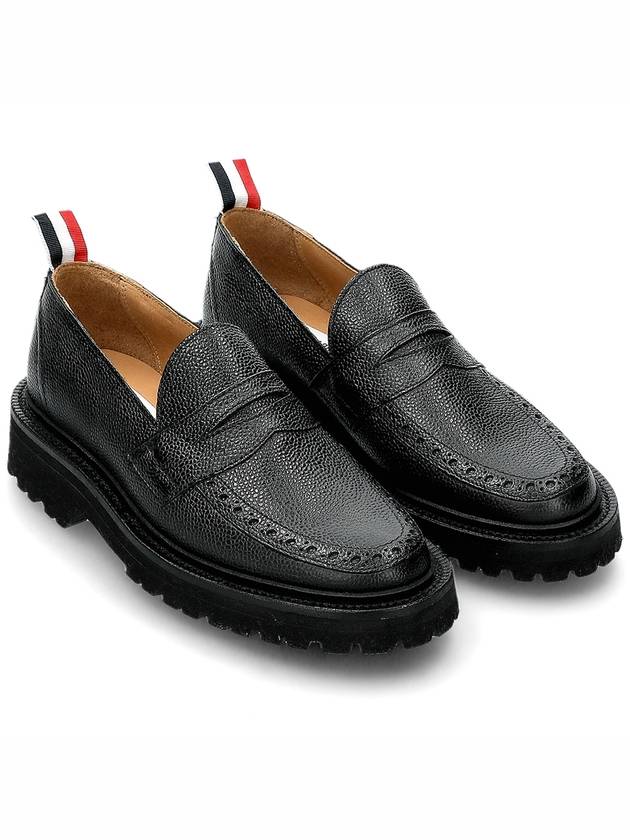 Women's Pebble Grain Leather Penny Loafers Black - THOM BROWNE - BALAAN 2