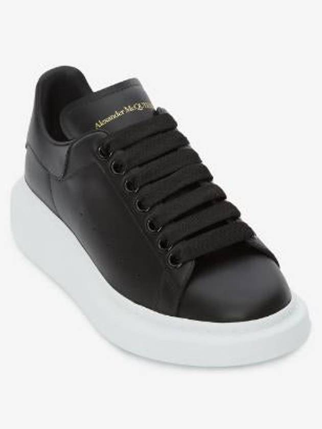 Oversized Leather Low Top Sneakers Black - ALEXANDER MCQUEEN - BALAAN 3