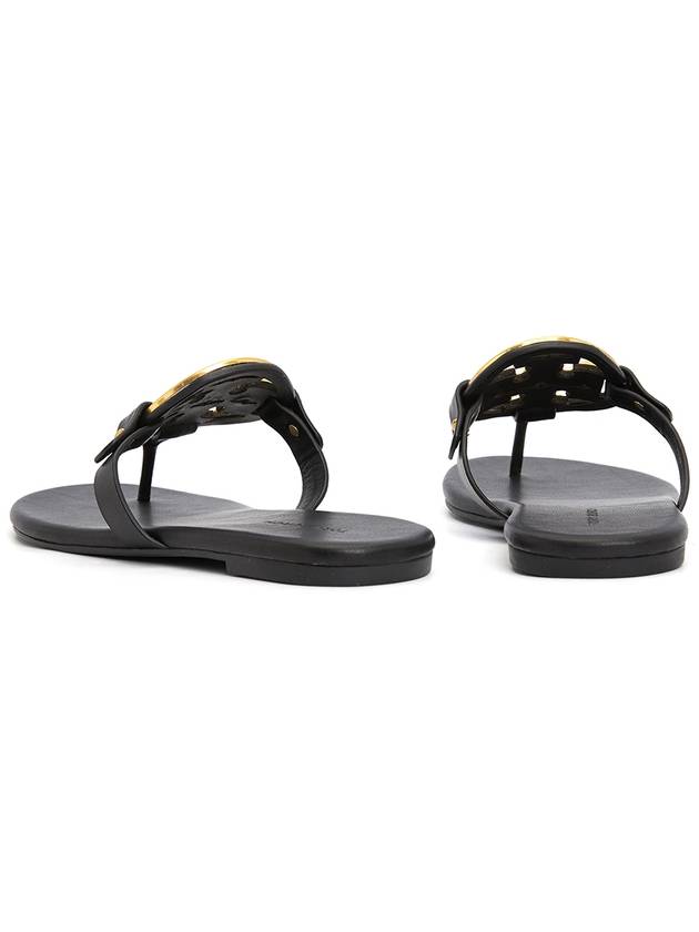 Women's Metal Miller Soft Flip Flops Black - TORY BURCH - BALAAN 7