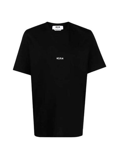 Micro Brushed Logo Short Sleeve T-Shirt Black - MSGM - BALAAN 1