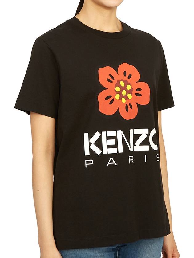 Women's Boke Flower Loose Fit Short Sleeve T-Shirt Black - KENZO - BALAAN 4