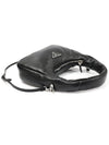 1BA384 Black Soft Padded Nappa Leather Silver Triangle Tote 2WAY - PRADA - BALAAN 4