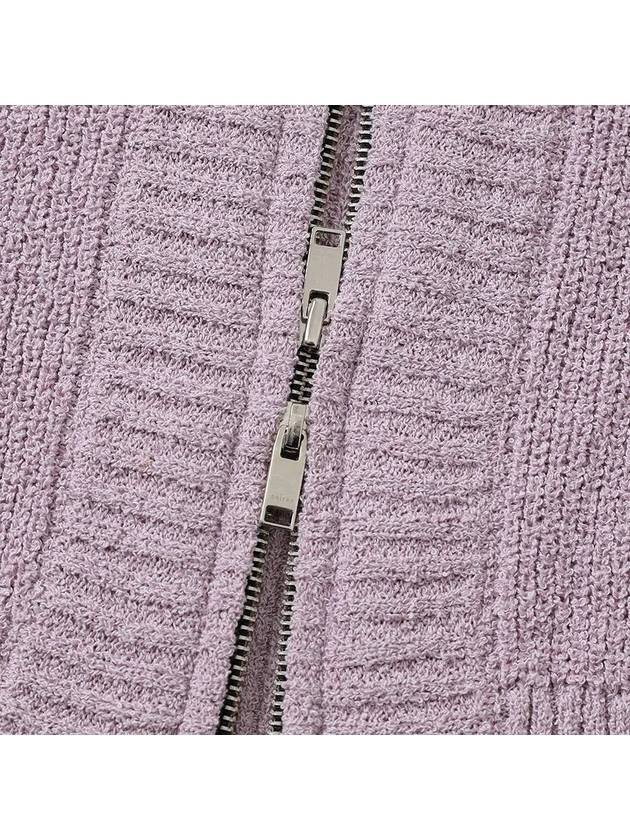 Boucle Zip-Up Cardigan Lavender - NOIRER - BALAAN 7