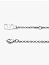 V Logo Signature Metal Necklace Silver - VALENTINO - BALAAN 4