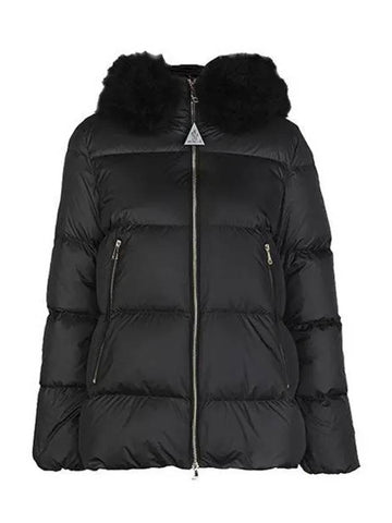 1A00174 54AQE 999 Lychee Fur Women s Hooded Padded Jacket Black 1208713 - MONCLER - BALAAN 1