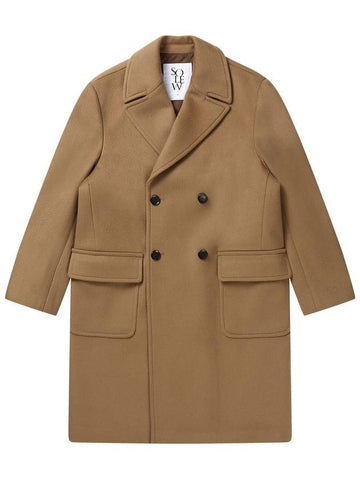 Cashmere Blend Double Brest Double Coat Camel - SOLEW - BALAAN 1