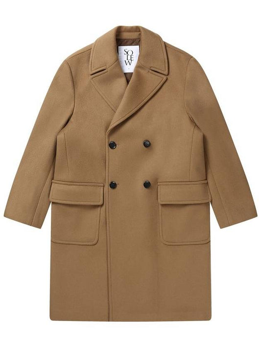 Men's Wool Cashmere Double Coat Camel - SOLEW - BALAAN 2