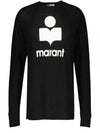 Kieffer Logo Print Linen Long Sleeve T-Shirt Black - ISABEL MARANT - BALAAN 2