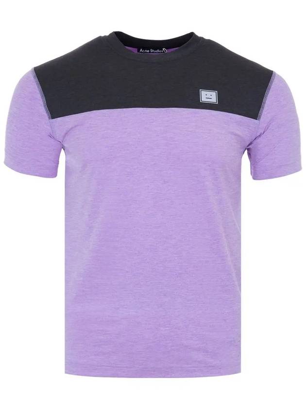 CL0089 IRIS PURPLE Acne color block short sleeve t shirt - ACNE STUDIOS - BALAAN 2