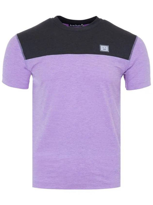 CL0089 IRIS PURPLE Acne color block short sleeve t shirt - ACNE STUDIOS - BALAAN 2