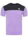 CL0089 IRIS PURPLE Acne color block short sleeve t shirt - ACNE STUDIOS - BALAAN 1