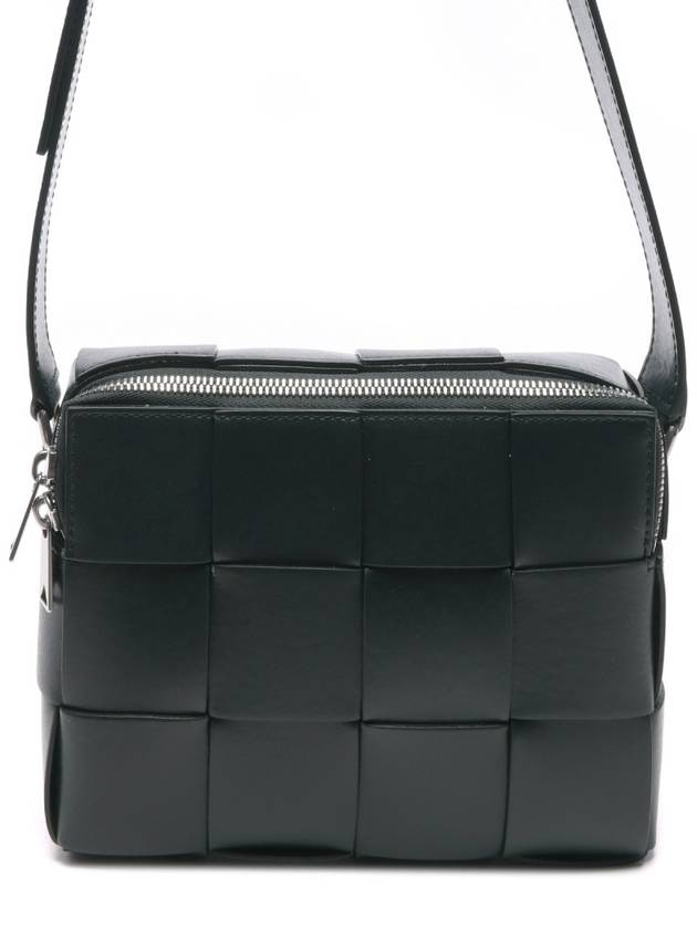 Cassette Intrecciato Leather Cross Bag Inkwell - BOTTEGA VENETA - BALAAN 3