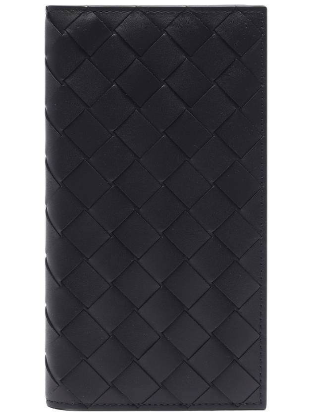 Intrecciato Leather Slim Long Wallet Black - BOTTEGA VENETA - BALAAN 1