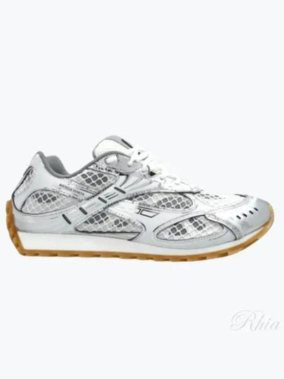 Orbit Mesh Rubber Low Top Sneakers Silver White - BOTTEGA VENETA - BALAAN 2