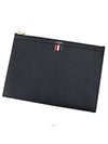 Pebble Leather Clutch Bag Black - THOM BROWNE - BALAAN 1