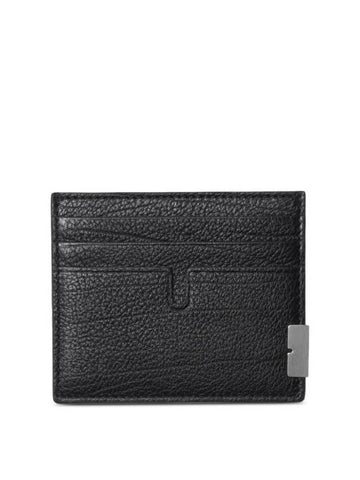 Grained Leather Card Wallet Black - BURBERRY - BALAAN 1