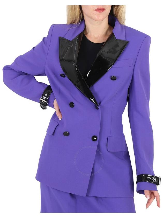 Moschino Ladies Purple Double-Breasted Blazer, Brand Size 38 (US Size 4) - MOSCHINO - BALAAN 1