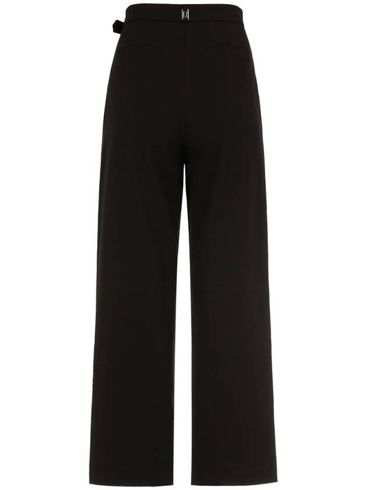 Double Tuck Wide Belt Slacks BLACK - ILROZE - BALAAN 2