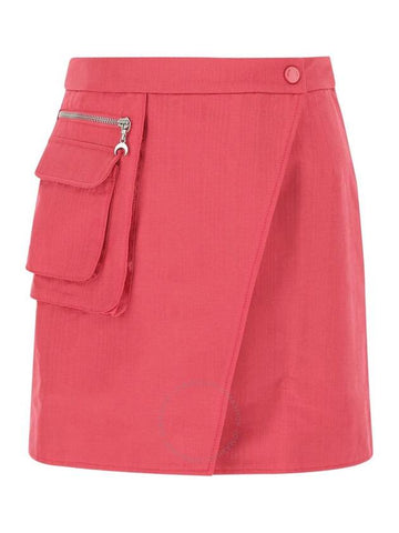 Marine Serre Ladies Pink Cycling Moire Mini Skirt, Brand Size 36 (US Size 4) - MARINE SERRE - BALAAN 1