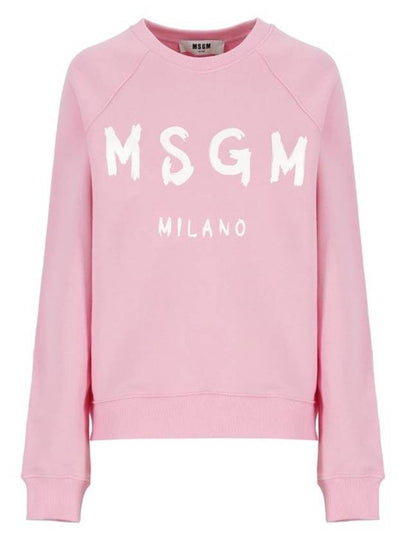 Brush Logo Printing Sweatshirt Pink - MSGM - BALAAN 2