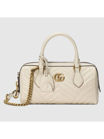 GG Marmont Small Top Handle Bag White - GUCCI - BALAAN 1