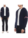 Armband Cashmere Zip-Up Hoodie Navy - THOM BROWNE - BALAAN 3