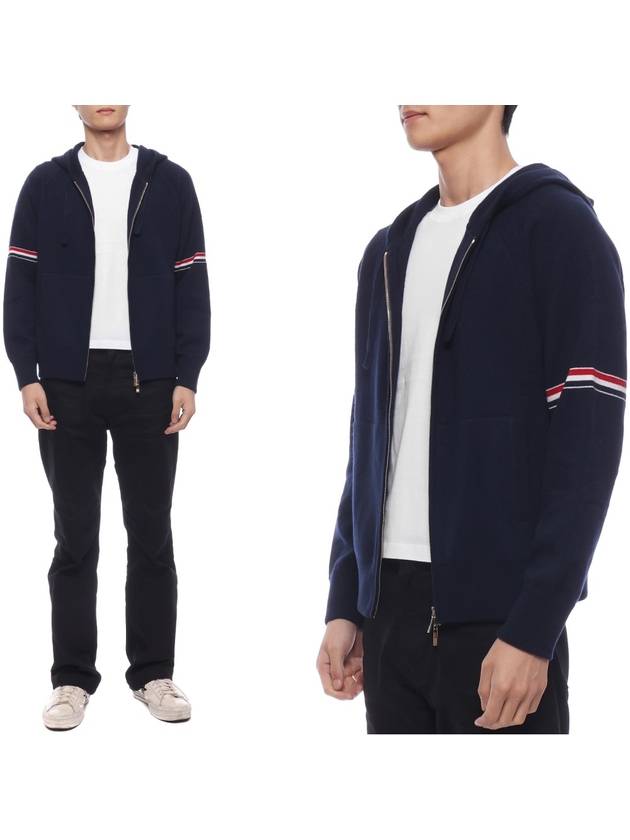 Armband Cashmere Zip-Up Hoodie Navy - THOM BROWNE - BALAAN 3