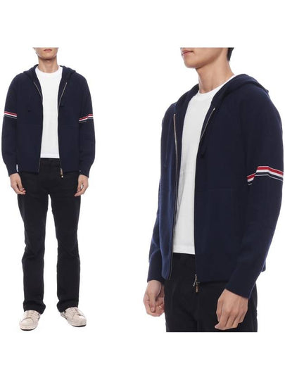 Armband Cashmere Zip-Up Hoodie Navy - THOM BROWNE - BALAAN 2