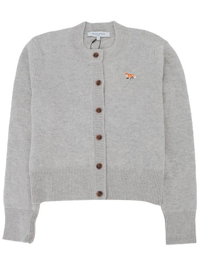 Baby Fox Patch Wool Cardigan Grey - MAISON KITSUNE - BALAAN 2