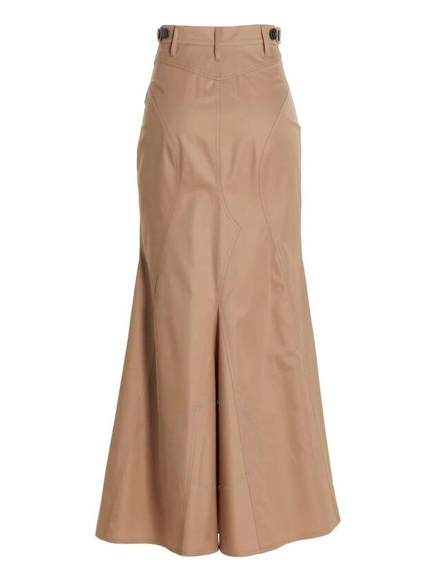 Women's Floor Length Cotton Gabardine A-Line Skirt Pale Nude - BURBERRY - BALAAN 3