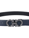 Reversible Gancini Leather Belt Black Navy - SALVATORE FERRAGAMO - BALAAN 4