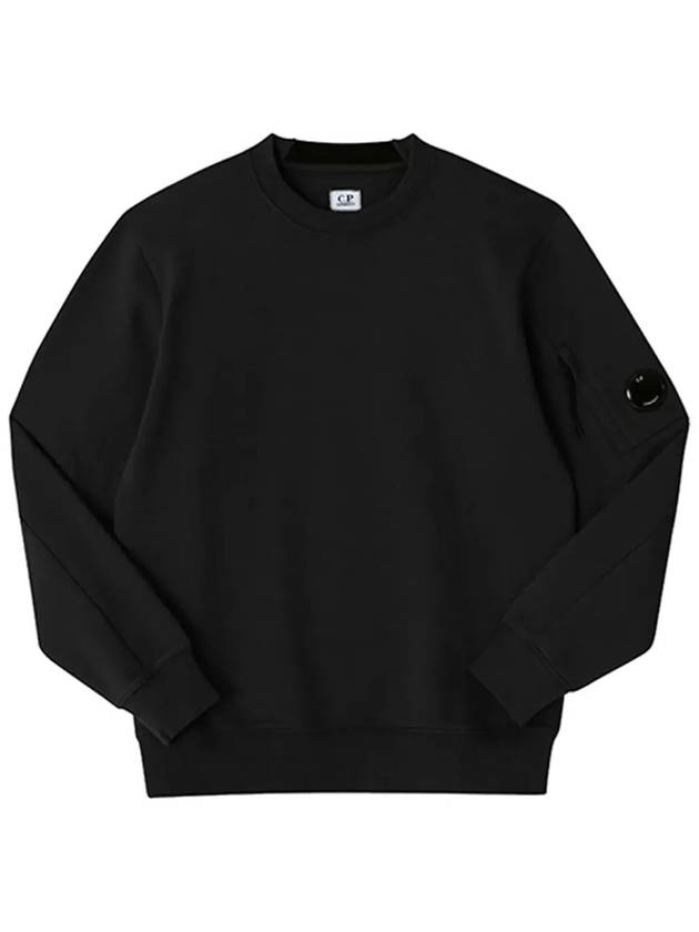 Diagonal Raised Fleece Lens Sweatshirt Black - CP COMPANY - BALAAN 5