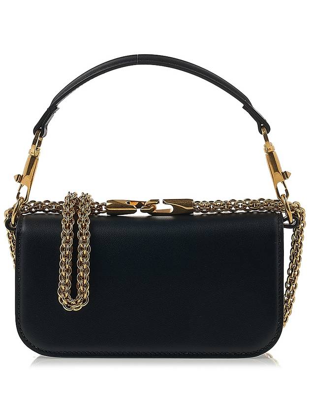 V Logo Buckle Calfskin Small Shoulder Bag Black - VALENTINO - BALAAN 4