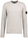 Logo Patch Crew Neck Cotton Nylon Knit Top Grey - STONE ISLAND - BALAAN 5