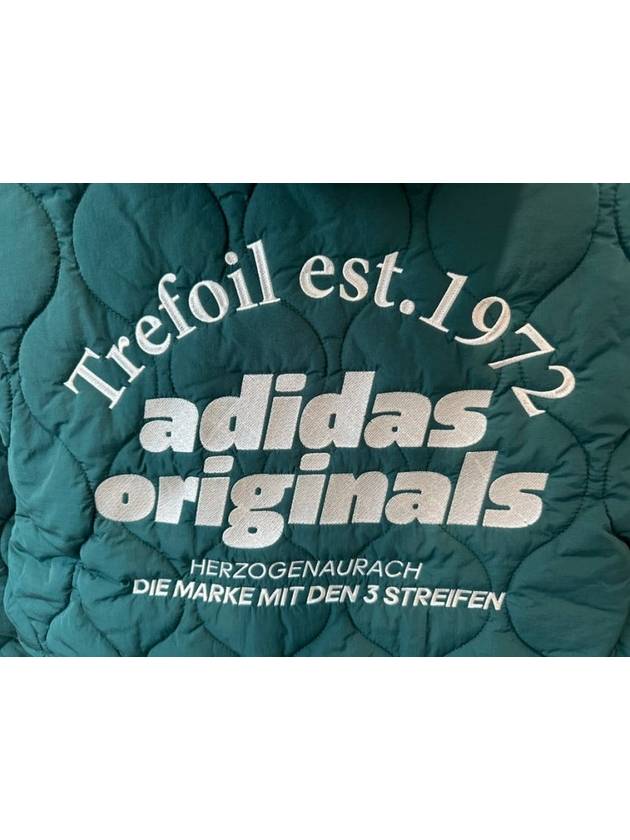 Classic Sports Fleece Quilted Hooded Jacket Green - ADIDAS - BALAAN 7