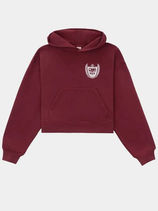 Beverly Hills Cropped Hooded Top Merlot Violet - SPORTY & RICH - BALAAN 2