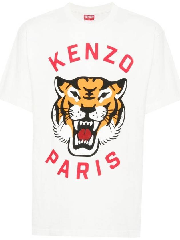 Lucky Tiger Short Sleeve T-Shirt White - KENZO - BALAAN 2