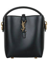 Le 37 Signature Logo Shiny Leather Small Bucket Bag Black - SAINT LAURENT - BALAAN 2