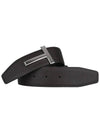 Sliver Soft Grain Leather T Icon Belt Brown Black - TOM FORD - BALAAN 3